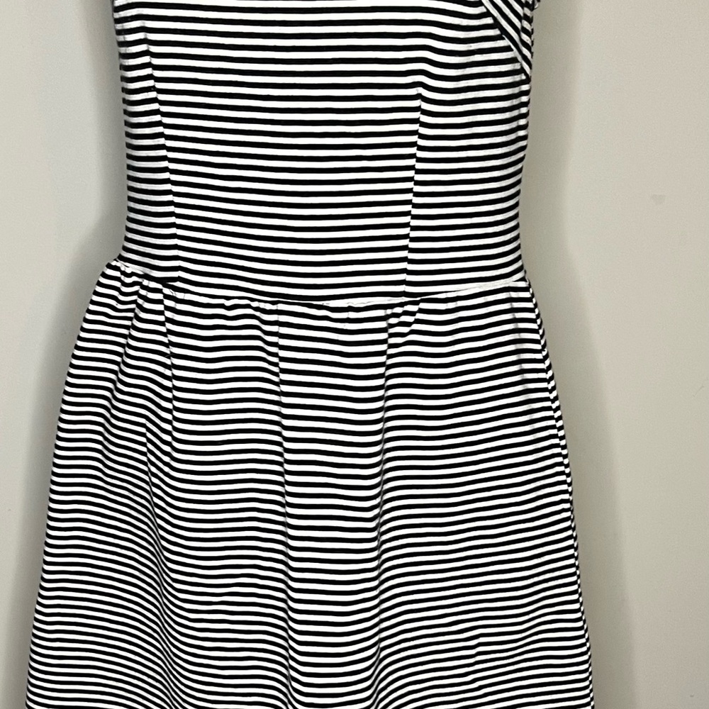 Classic Black and White Striped Dress